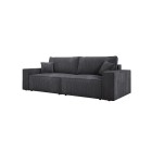 Kanapa KASJO Uniwersalny Sofo-Narożnik z funkcją spania i poduszkami, 2x pojemnik POSO 034 Antracytowy DOMOHOME