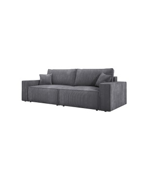 Kanapa KASJO Uniwersalny Sofo-Narożnik z funkcją spania i poduszkami, 2x pojemnik POSO 060 Szary DOMOHOME