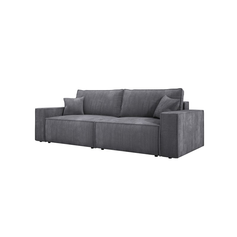 Kanapa KASJO Uniwersalny Sofo-Narożnik z funkcją spania i poduszkami, 2x pojemnik POSO 060 Szary DOMOHOME