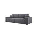 Kanapa KASJO Uniwersalny Sofo-Narożnik z funkcją spania i poduszkami, 2x pojemnik POSO 060 Szary DOMOHOME