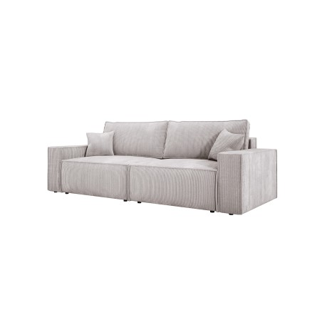 Kanapa KASJO Uniwersalny Sofo-Narożnik z funkcją spania i poduszkami, 2x pojemnik POSO 100 Brudna biel DOMOHOME