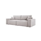 Kanapa KASJO Uniwersalny Sofo-Narożnik z funkcją spania i poduszkami, 2x pojemnik POSO 100 Brudna biel DOMOHOME