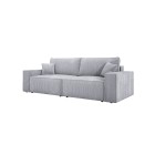 Kanapa KASJO Uniwersalny Sofo-Narożnik z funkcją spania i poduszkami, 2x pojemnik POSO 110 Popielaty DOMOHOME