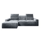 Narożnik COLOMBO Mini Lewostronny z elektryczną funkcją spania pojemnikiem PALLADIUM 15 Szary WERSAL