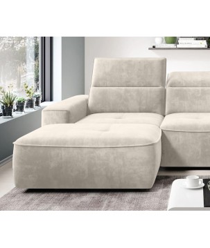 Narożnik COLOMBO Mini Prawostronny z elektryczną funkcją spania pojemnikiem PALLADIUM 02 Beżowy WERSAL