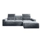 Narożnik COLOMBO Mini Prawostronny z elektryczną funkcją spania pojemnikiem PALLADIUM 15 Szary WERSAL