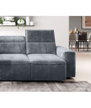 Narożnik COLOMBO Mini Prawostronny z elektryczną funkcją spania pojemnikiem PALLADIUM 15 Szary WERSAL