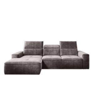 Narożnik COLOMBO S Mini z elektryczną regulacją siedziska Lewostronny w tkaninie PALLADIUM 05 WERSAL