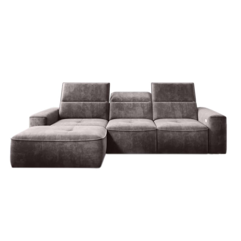 Narożnik COLOMBO S Mini z elektryczną regulacją siedziska Lewostronny w tkaninie PALLADIUM 05 WERSAL