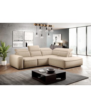 Narożnik COLOMBO L z elektryczną regulacją siedziska Prawostronny w tkaninie ELEMENT 02 WERSAL