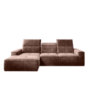 Narożnik COLOMBO S Mini z elektryczną regulacją siedziska Lewostronny w tkaninie PALLADIUM 08 WERSAL