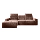 Narożnik COLOMBO S Mini z elektryczną regulacją siedziska Lewostronny w tkaninie PALLADIUM 08 WERSAL