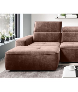 Narożnik COLOMBO S Mini z elektryczną regulacją siedziska Lewostronny w tkaninie PALLADIUM 08 WERSAL