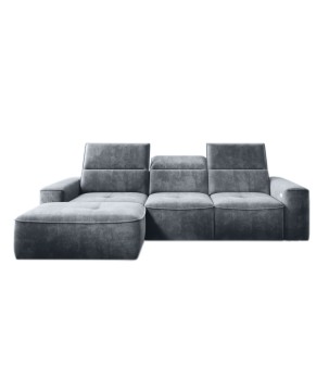 Narożnik COLOMBO S Mini z elektryczną regulacją siedziska Lewostronny w tkaninie PALLADIUM 15 WERSAL