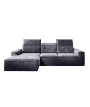 Narożnik COLOMBO S Mini z elektryczną regulacją siedziska Lewostronny w tkaninie PALLADIUM 16 WERSAL