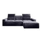 Narożnik COLOMBO Mini Prawostronny z elektryczną funkcją spania pojemnikiem PALLADIUM 19 Antracytowy WERSAL