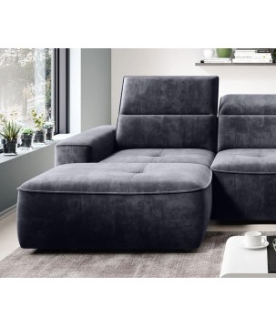 Narożnik COLOMBO Mini Prawostronny z elektryczną funkcją spania pojemnikiem PALLADIUM 19 Antracytowy WERSAL