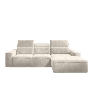 Narożnik COLOMBO S Mini z elektryczną regulacją siedziska Prawostronny w tkaninie PALLADIUM 02 WERSAL