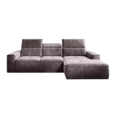 Narożnik COLOMBO S Mini z elektryczną regulacją siedziska Prawostronny w tkaninie PALLADIUM 05 WERSAL