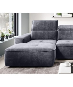 Narożnik COLOMBO S Mini z elektryczną regulacją siedziska Prawostronny w tkaninie PALLADIUM 16 WERSAL