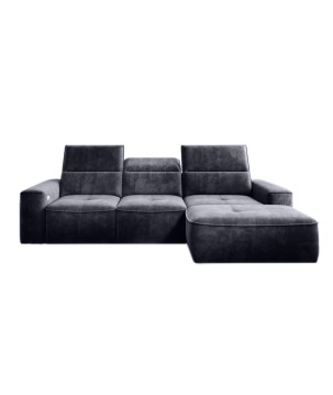 Narożnik COLOMBO S Mini z elektryczną regulacją siedziska Prawostronny w tkaninie PALLADIUM 19 WERSAL