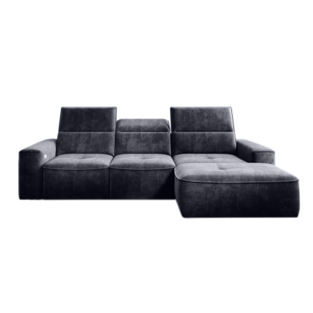 Narożnik COLOMBO S Mini z elektryczną regulacją siedziska Prawostronny w tkaninie PALLADIUM 19 WERSAL