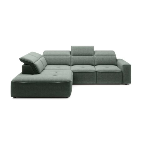 Narożnik COLOMBO L Lewostronny z elektryczną funkcją spania pojemnikiem ELEMENT 11 Zielony WERSAL