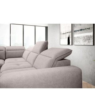 Narożnik COLOMBO L Lewostronny z elektryczną funkcją spania pojemnikiem ELEMENT 24 Jasny szary WERSAL