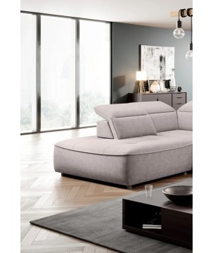 Narożnik COLOMBO L Lewostronny z elektryczną funkcją spania pojemnikiem ELEMENT 24 Jasny szary WERSAL