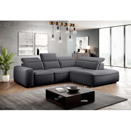 Narożnik COLOMBO L Prawostronny z elektryczną funkcją spania pojemnikiem ELEMENT 01 Grafitowy WERSAL