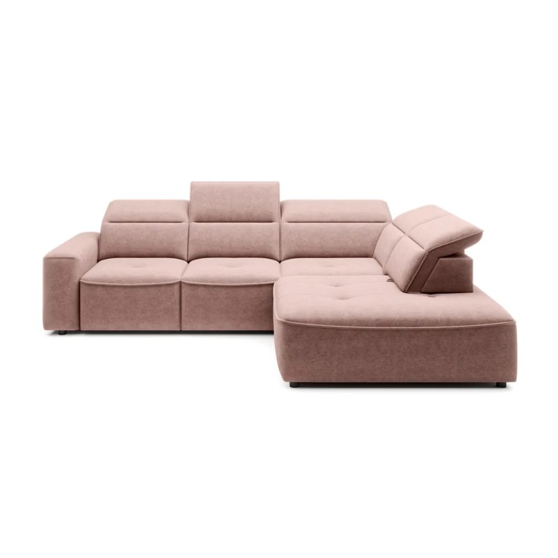 Narożnik COLOMBO L Prawostronny z elektryczną funkcją spania pojemnikiem ELEMENT 18 Różowy WERSAL