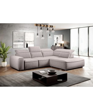 Narożnik COLOMBO L Prawostronny z elektryczną funkcją spania pojemnikiem ELEMENT 24 Jasny szary WERSAL