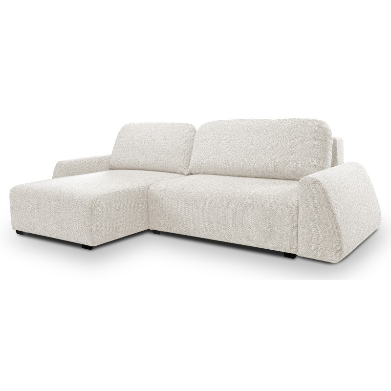 Narożnik ALMI Lewostronny z funkcją spania, wolnostojący tkanina EXCITE ME 01 Biały