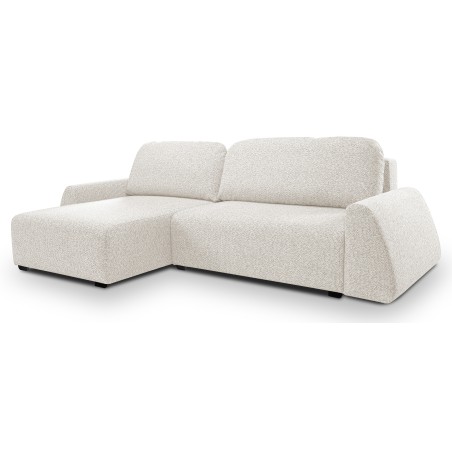 Narożnik ALMI Lewostronny z funkcją spania, wolnostojący tkanina EXCITE ME 01 Biały