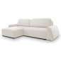 Narożnik ALMI Lewostronny z funkcją spania, wolnostojący tkanina EXCITE ME 01 Biały