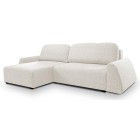 Narożnik ALMI Lewostronny z funkcją spania, wolnostojący tkanina EXCITE ME 01 Biały