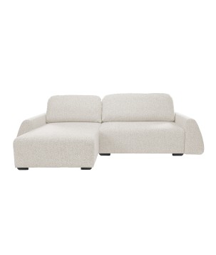 Narożnik ALMI Lewostronny z funkcją spania, wolnostojący tkanina EXCITE ME 01 Biały