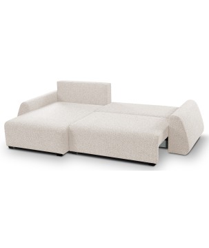 Narożnik ALMI Lewostronny z funkcją spania, wolnostojący tkanina EXCITE ME 02 Beżowy