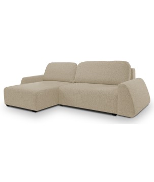 Narożnik ALMI Lewostronny z funkcją spania, wolnostojący tkanina EXCITE ME 04 Cappucino