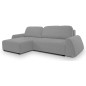 Narożnik ALMI Lewostronny z funkcją spania, wolnostojący tkanina EXCITE ME 05 Srebrny