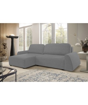 Narożnik ALMI Lewostronny z funkcją spania, wolnostojący tkanina EXCITE ME 05 Srebrny