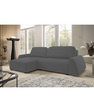 Narożnik ALMI Lewostronny z funkcją spania, wolnostojący tkanina EXCITE ME 06 Szary