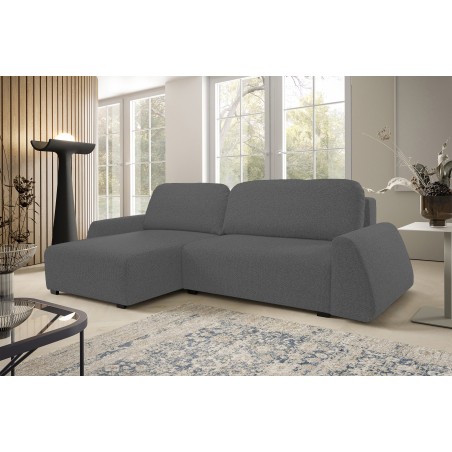 Narożnik ALMI Lewostronny z funkcją spania, wolnostojący tkanina EXCITE ME 06 Szary