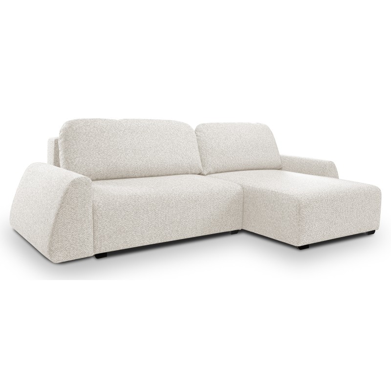 Narożnik ALMI Prawostronny z funkcją spania, wolnostojący tkanina EXCITE ME 01 Biały