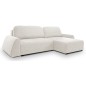 Narożnik ALMI Prawostronny z funkcją spania, wolnostojący tkanina EXCITE ME 01 Biały
