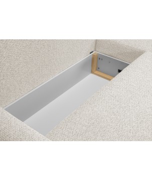 Narożnik ALMI Prawostronny z funkcją spania, wolnostojący tkanina EXCITE ME 01 Biały