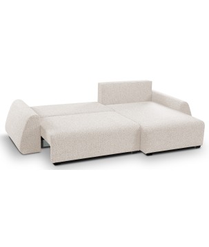 Narożnik ALMI Prawostronny z funkcją spania, wolnostojący tkanina EXCITE ME 02 Beżowy