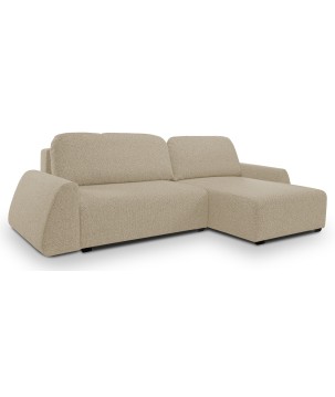 Narożnik ALMI Prawostronny z funkcją spania, wolnostojący tkanina EXCITE ME 04 Cappucino