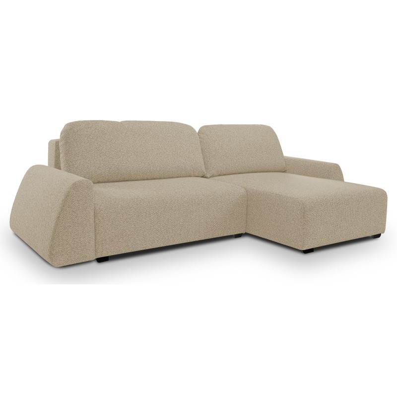 Narożnik ALMI Prawostronny z funkcją spania, wolnostojący tkanina EXCITE ME 04 Cappucino