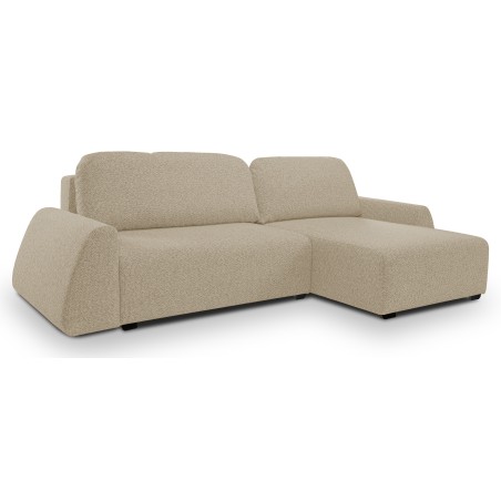 Narożnik ALMI Prawostronny z funkcją spania, wolnostojący tkanina EXCITE ME 04 Cappucino